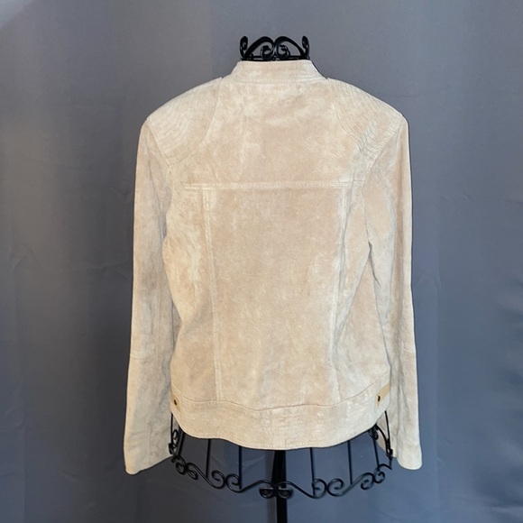 Vintage Ruff Hewn women’s tan leather jacket. Size medium - Picture 2 of 7